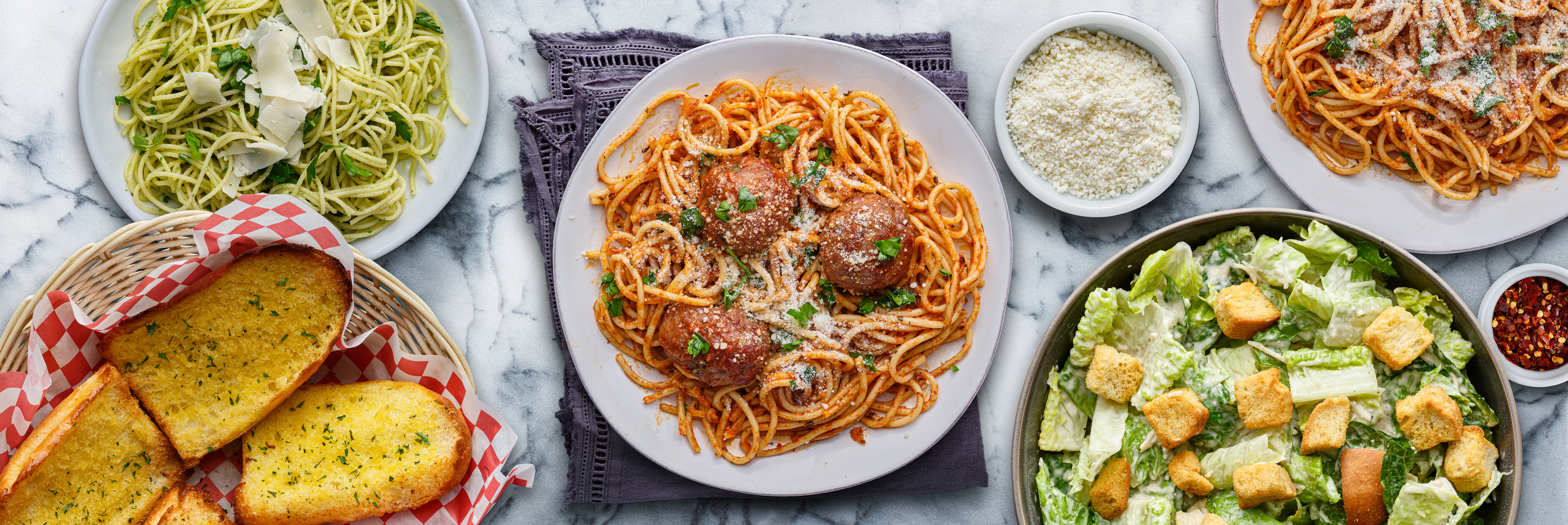 Spaghetti with Meatballs and Salad